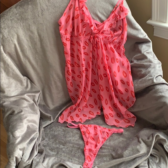 Intimate Nightwear/Pink Babydoll set - Picture 1 of 7